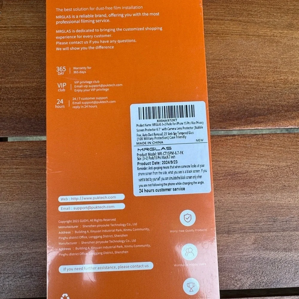 ☀️☀️MRGLAS Dust-Free Installation Screen Protector For iPhone 15pro Max